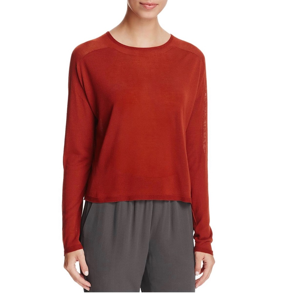 Eileen Fisher Tencel Cropped Pullover Sweater size XS